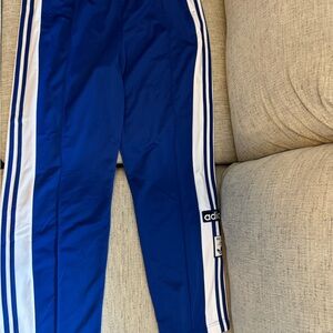Adidas Blue and White Sweatpants with Signature Stripes